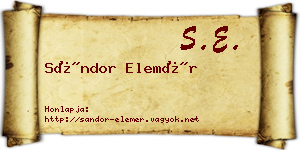 Sándor Elemér névjegykártya