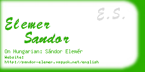 elemer sandor business card
