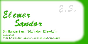 elemer sandor business card